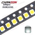 【Mary DAI Store】10PCs 3528 LED SMD White Chip PLCC2 Bright Mount 20mA 3V 7-8LM Light-Emitting LED 1210 SMT Lamp Light. 