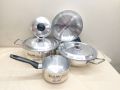 Kiam 7 Pcs Family Pack Cookware Set Pure Aluminium. Casserole Stock Pot, Korai, Milk Pan,Fry Pan & Lid Set. Model: A400.. 