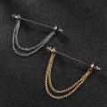 Round Head Double Chain Tassel Men''s Shirt Collar Bar Button Accessories. 