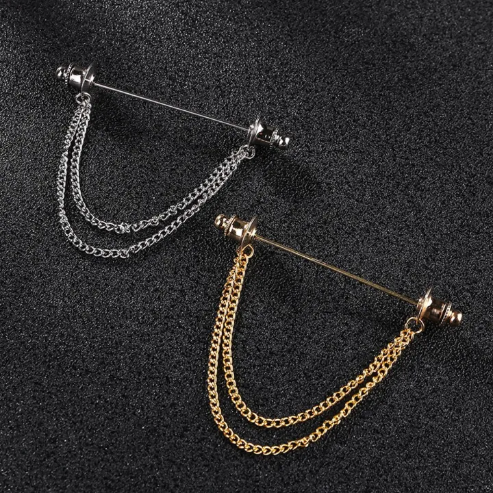 Round%20Head%20Double%20Chain%20Tassel%20Men''s%20Shirt%20Collar%20Bar%20Button%20Accessories%20-%20Image%202