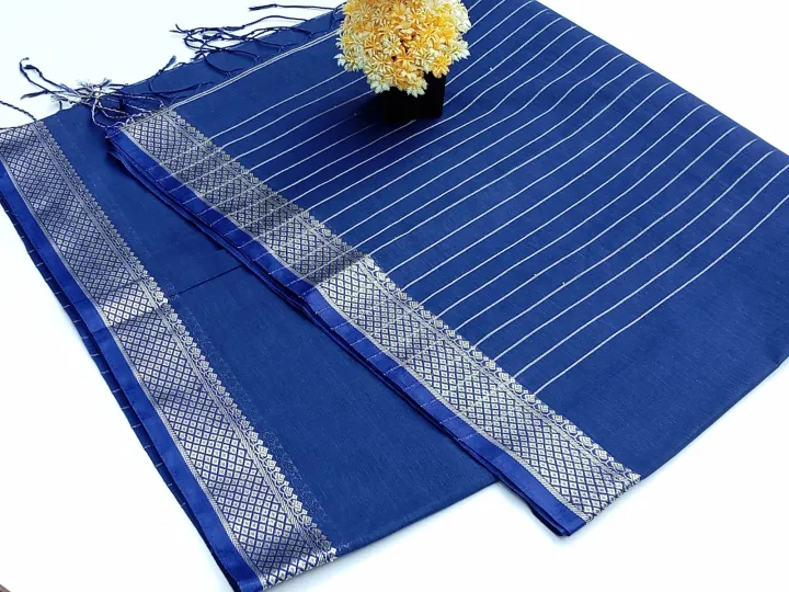 Fashionable%20Tangail%20Tat%20HalfSilk%20Arong%20Saree%20for%20Women%20-%20Image%202
