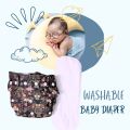 Washable Cloth Pants Baby Diaper with 3 Layer Pad -1 Pcs. 