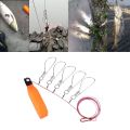 Stainless Steel Heavy Duty Fishing Catch Stringer with 5 Lock Snaps Ropes Float.