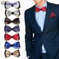 Suit Tie Metal Corner Double Layer Groom Bow Tie.