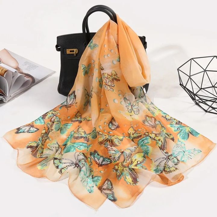【Hey my home】25# Women Winter Knitting Scarf Flower Print Long Wrap Scarf Simulation Shawl Scarves Button Soft Wrap Shawls