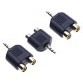 Y Splitter 3.5mm Stereo Male Audio Jack To Double RCA Female Adaptor Y Splitter AV Audio Video Plug Converter Adapter Audio Cable Adapters.