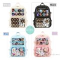 New Girls Large School Pink Ita Backpack with Two Clear Pockets for Pin Display Women Big Kawaii Ita Bag with Insert Plate H221.
