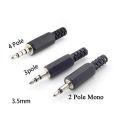 5/10pcs 3.5mm 2/3 Pole 4 pole mono stereo Audio Connectors Jack Plug Headphone Male Adapter 3.5mm 3.5 Male Plug Wire Terminals 23PH.