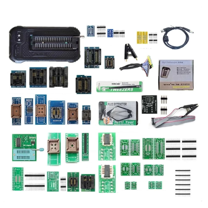 For T48 TL866II USB Universal Programmer with 42 Adapters Support for 17386+ IC SPI Flash NAND EEPROM PIC AVR MCU