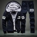 Men's Tracksuit Fashion Winter Mens Warm Fleece Track Suits 2 Pieces Hoodie+Pants Set Brand Thicken Clothing Plus Size 6XL.