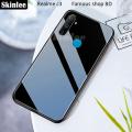 Realme C3 Case Tempered Glass Case with Soft Frame Shockproof Back Cover. 