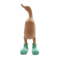 Resin Duck Statue Garden Sculpture Cute Cartoon Ducks Wearing Spotted Wellies Boot Good Luck Figurine Easy to Use Blue-S.