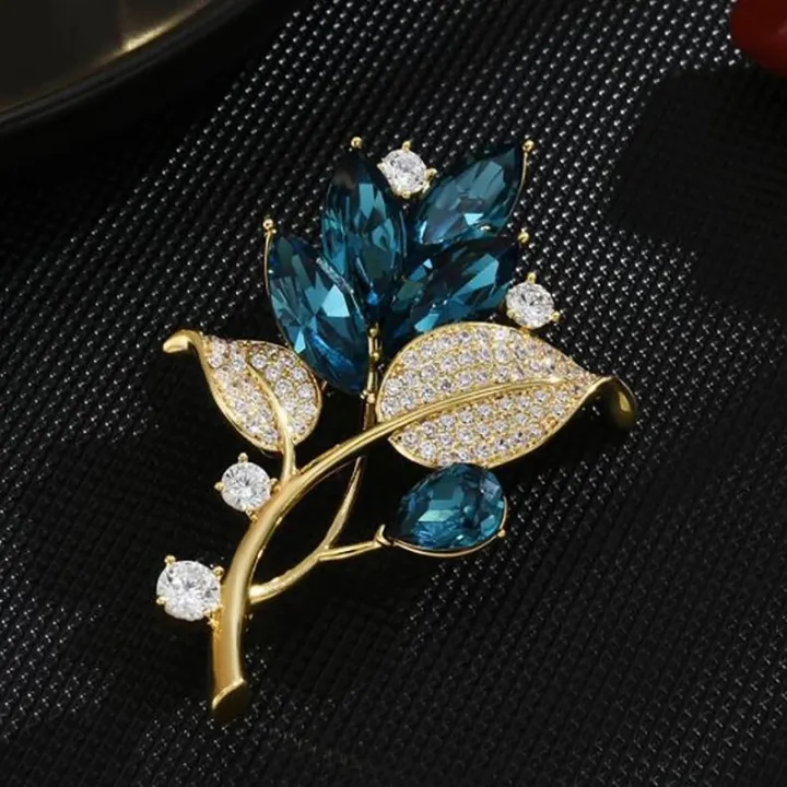Fashion%20Plant%20Series%20Crystal%20Brooches%20Women%20Clothing%20Coat%20Jewelry%20Party%20Accessories%20-%20Image%204