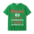 Together Since 2018 3 Years Ago Matching Couple Anniversary T-Shirt Camisas New Coming Men Tshirts Cotton Tops T Shirt Summer.