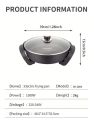 1pc Sokany Electric Skillet/boiling Pan Sk-2004, 1500w High Power, Quick Boiling, Strong Firepower, Easy Operations, Easy To Clean, Multifunctional, Transparent Cover, Non-stick Pan Design, Heat-resistant Handle.