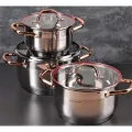 Kaisa Villa 6 Pieces Cookware Set 7 Layers Bottom - Upgrade Your Kitchen With The Kaisa Villa 6 Pieces Cookware Set, Featuring A 7-Layer Bottom For Even Heat Distribution.