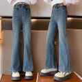 Girls flared jeans spring and autumn 2023 new foreign style girls big boys autumn fashion children's slim pants tide.