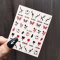 Chrome Heart Nail Art 3D Nail Art Graffiti Style Stickers Love Design SUPER BABY. 