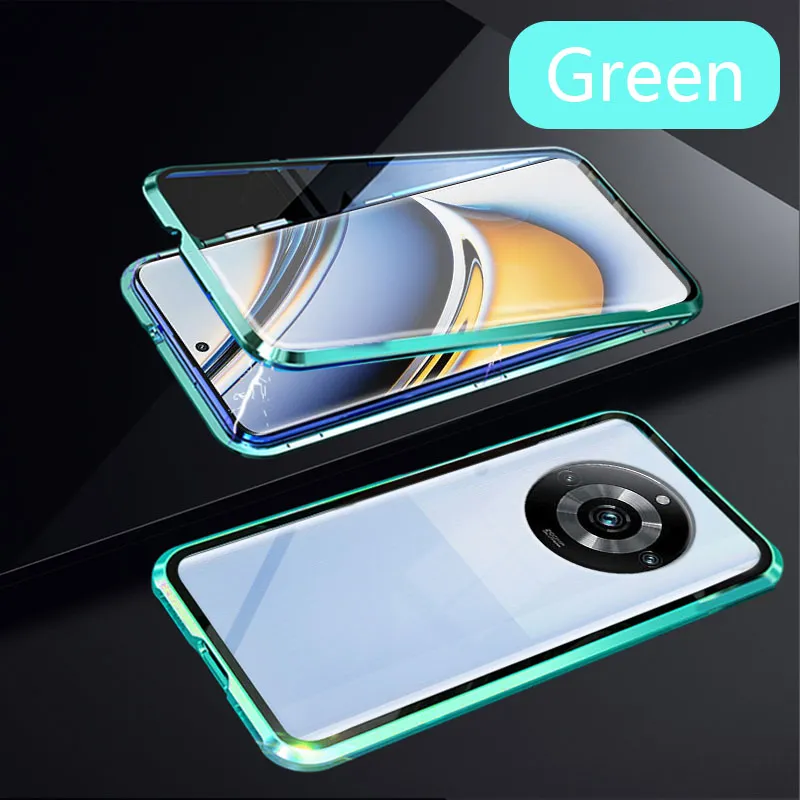 YUXING Custodia Trasparente Per Realme 11 Pro Plus / 11 Pro 5G – Sottile TPU Con Protezione Lente Fotocamera, Antiurto, Verde