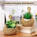Storage Basket Teardrop Shape Woven Boho Wall Fruit Basket Wall Planters for Kitchen Decor Small 3Pcs.