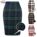 Autumn Skirt Plaid Print Thick Women Spring Skirt.