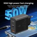 【Ready Stock+FREE Shipping+COD 】50W GaN Charger USB Wall Charger Fast Charging PD Type C Cell Phone Charger Adapter For iphone 14 13 12 Xiaomi Huawei Samsung.