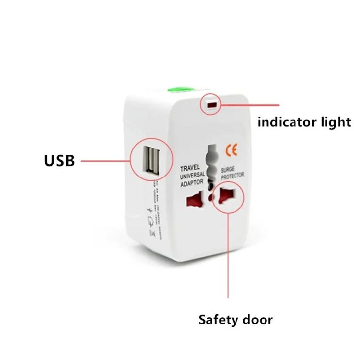 Universal USB Multi Plug Travel Adapter International Converter Power ...