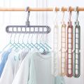 Multi-function Folding Hanger 9 Hole Rotating Clothes Hanger Closet Organizer Home Bedroom Storage Rack Vertical Hanger.