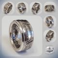 Morgan Silver Dollar Coin Ring 'Heads' Silver Plated Handmade Men Vintage Punk Personality Coin Rings Fashion Jewelry. 
