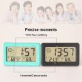Electronic Digital Clock Temperature Humidity Alarm Clock Nordic Style Simple Portable Mini Light Thin Table Clocks For Bedroom. 