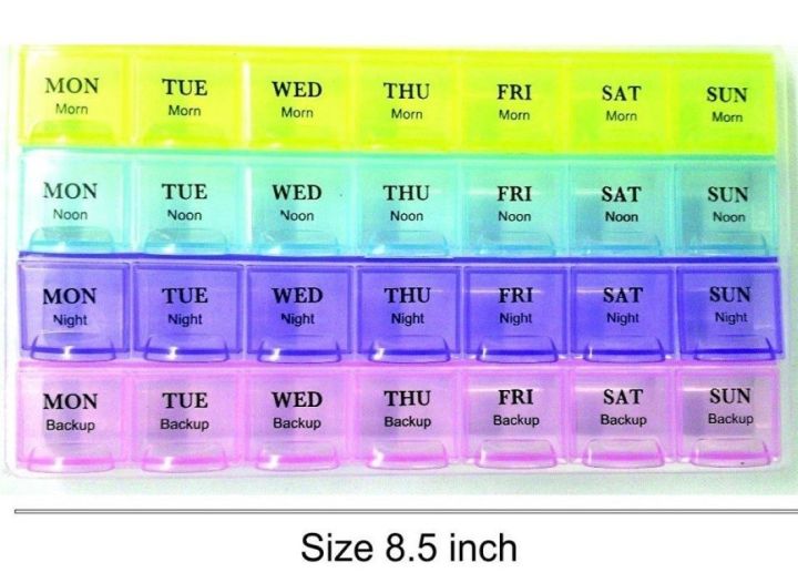 7 Days Medicine Kit box organizer with 28 grids Week day medicine box from Morning-noon-night - Medicine Box