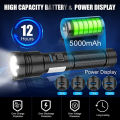 2000000LM XHP200 Bright LED Flashlight with COB Work Light 5000mAH Type-C Usb Rejected Tactical Flashlight XHP50 Zoom Torch. 