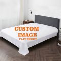 Customized LOGO Photo Cartoon Anime Flat Sheets Soft Personalized Luxury Bed Sheet Twin FULL Queen Size Kids Gift Bed Cover.
