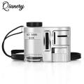 60x Handheld Portable Led Mini Magnifier Microscope Magnifying Glass Money Detector Light With Storage Bag. 