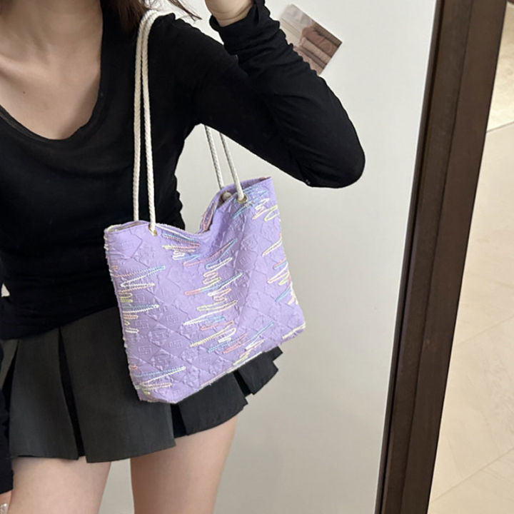 Stripe%20Large%20Capacity%20Tote%20Bag%20Students%20Classroom%20Canvas%20Bags%20Bags%20Women%202024%20Summer%20Shoulder%20Armpit%20Bag%20Mzea%20-%20Image%205