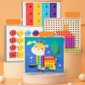 GC Creative Mosaic Puzzle Kid Toy Mushroom Nails Pegboard 3D Jigsaw Toys Puzzle Game Early Learning Educational Toys For Boys Girls.