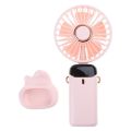 Portable Handheld Fan 5 Speeds 3000mAh Mini Pocket Fan Rechargeable 2.5W Powerful Wind Phone Holder Design Fans.
