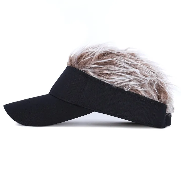 Golf%20Baseball%20Cap%20with%20Flair%20Hair%20Cap%20Men%20Sun%20Visor%20Fun%20Toupee%20Hats%20Mens%20Womens%20Fashion%20Summer%20Spiked%20Hairs%20Wig%20Hat%20for%20Men%20-%20Image%202