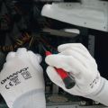 10 Pairs PU Nitrile Safety Coating Nylon Cotton Work Gloves Palm Coated Gloves Mechanic Working Gloves have CE EN388.