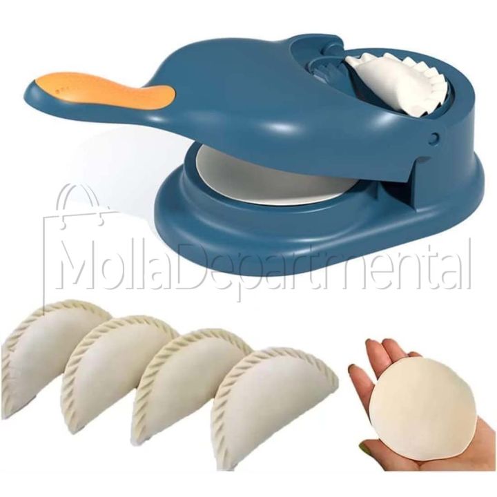 2 in 1 Dumpling Maker Ghughra Momos Maker Machine, Skin Press Mould for Gujiya Ghughra Mould Machine, Kitchen Dumpling Making Tool with Dumpling Puri Maker Multicolor