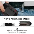 Forged Carbon Fiber Minimalist Slim Smart Wallets For Men Cashback Credit Card Holder Luxury Aluminium Wallet Rfid Money Clip.