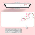 Sakura Desk Mat Japan Mouse Pad Company Black and White Mousepad Pink Gaming Accessories Aesthetic Mausepad Mechanical Keyboard. 