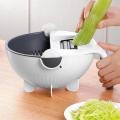 Magic Rotate The Vegetable Cutter Cut Vegetables and Drain 9 in 1 Slicer, Multifunctional Capacity Rotary Vegetable Chopper and Cutter.