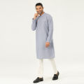 Masculine  Printed Casual Panjabi - Grey. 