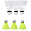 6 Ps Badminton Shuttle Cork Plastic. 