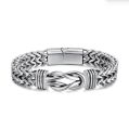 Hotsale jewelry For stainless steel Magnetic Bracelet Men New Fashion Clasp Knot Cuff Wristband with Eternity Knot. 