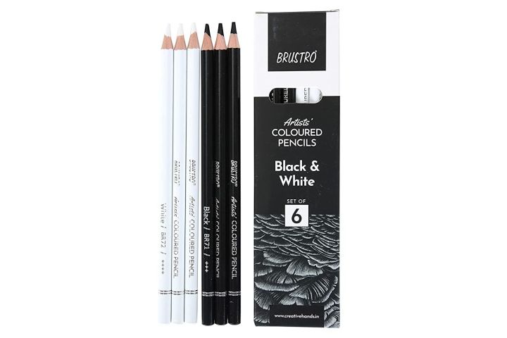 Brustro%20Artists%20Black%20&%20White%20Coloured%20Pencils%20Set%20of%203%20Whites%20and%203%20Blacks%20-%20Image%203