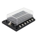 12 Way Blade Fuse Block Fuse Holder Box 6 Circuit ATP/ATC/ATO with LED Indicator Adjustable 180 Degree Rotating Cover for Dual-use(Fuses not Included) Replacement for Car Truck Motorcycle Minibus. 