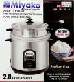 MIyako 2.8 Liter Automatic Rice Cooker - Double Pot with Glass Lid - ASL-28-YLD. 