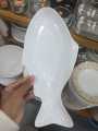 Excusive Fish Design Serving Dish 12"Inch,Oven Proof melamine Serving Platte Serving Tray bowl - Full White. 